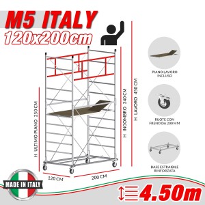 Trabattello M5 ITALY Altezza lavoro 4,50 metri