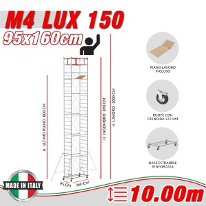 Trabattello M4 LUX 150 Altezza lavoro 10 metri