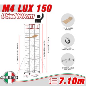 Trabattello M4 LUX 150 Altezza lavoro 7,10 metri