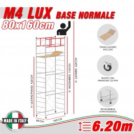 Trabattello M4 LUX base normale Altezza lavoro 6,20 metri
